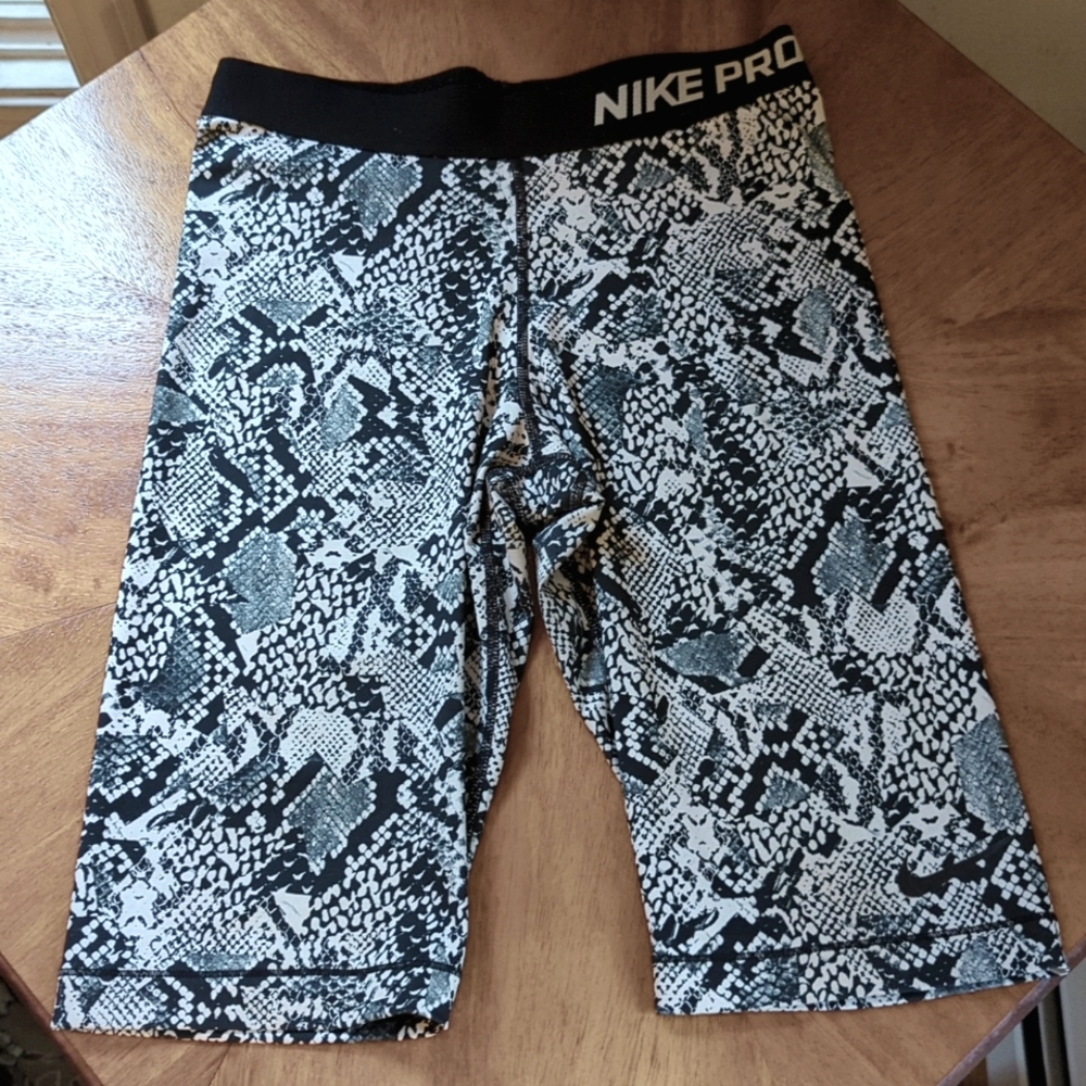 Nike Pro. Snakeskin bicycle shorts. Women's size 10